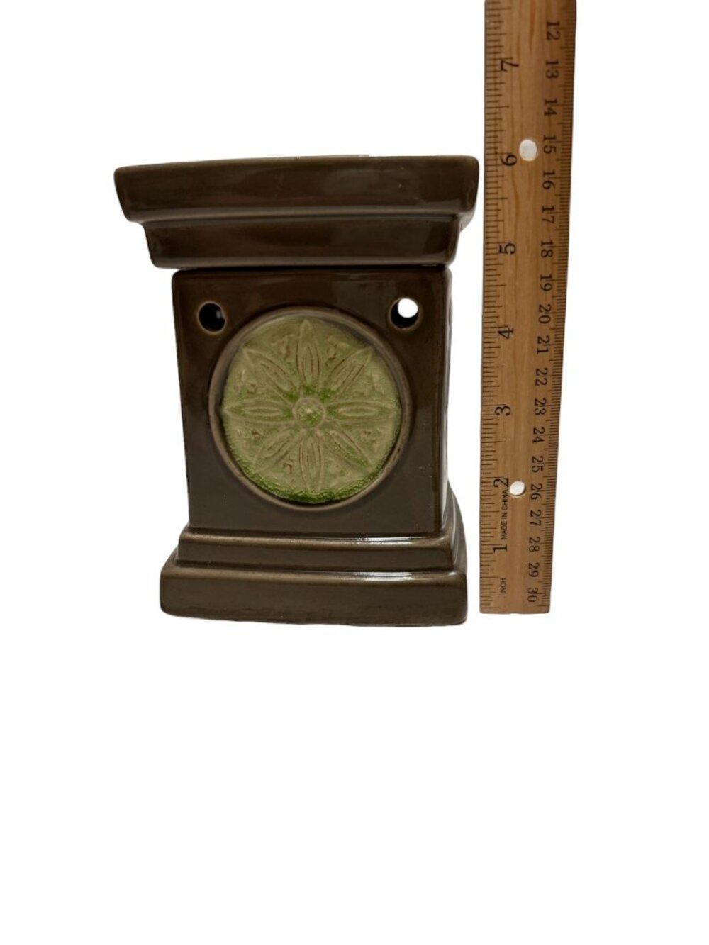 Scentsy Electric Wax Warmer Lotus Flower Green Brown Spring Summer Works - Picture 8 of 11